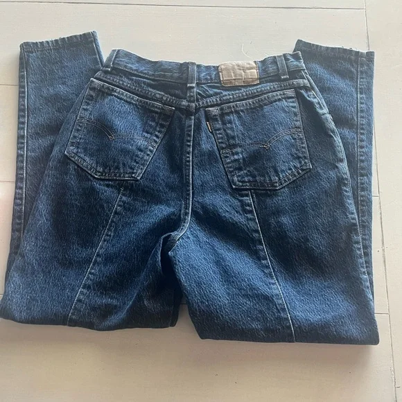 Vintage Levi’s Women’s Acid Wash Back Seam Back Zippers High Rise Tapered Sz 13 - Picture 2 of 8